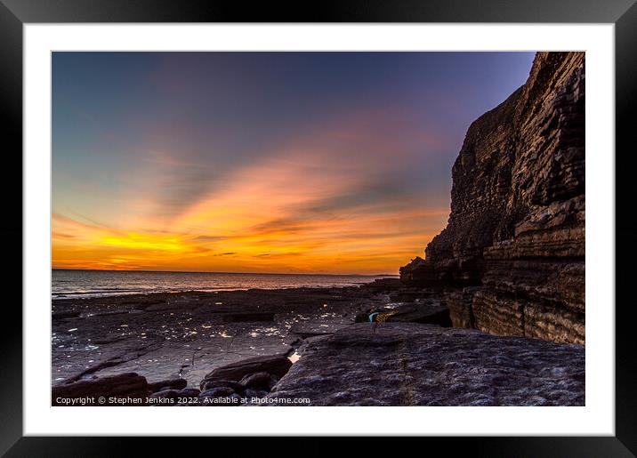 Southerdown Sunset Framed Mounted Print by Stephen Jenkins