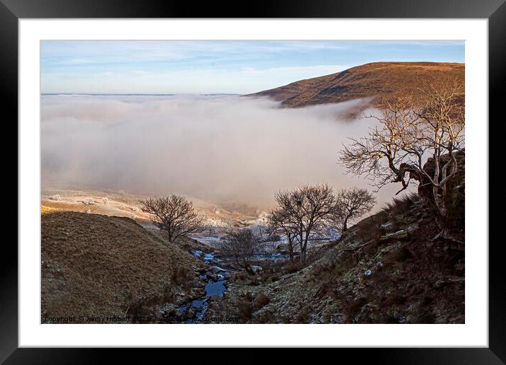 Freezing fog above Storey Arms with Pen Y Fan in the distance Framed Mounted Print by Jenny Hibbert
