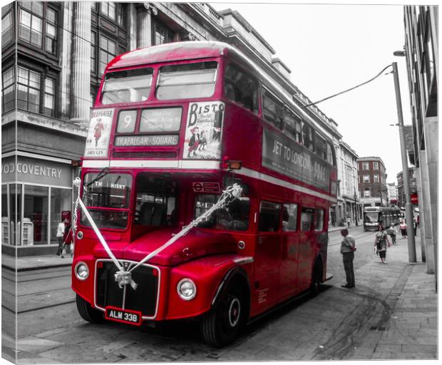 Iconic London Bus in Nottingham Canvas Print by Simon Hill