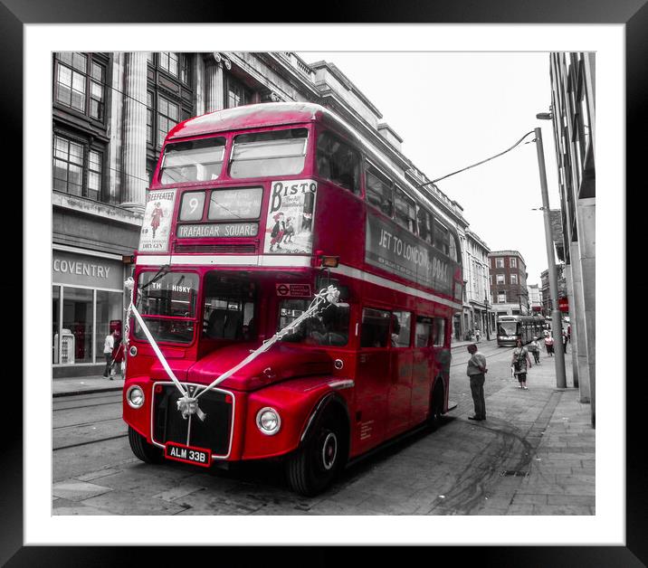Iconic London Bus in Nottingham Framed Mounted Print by Simon Hill