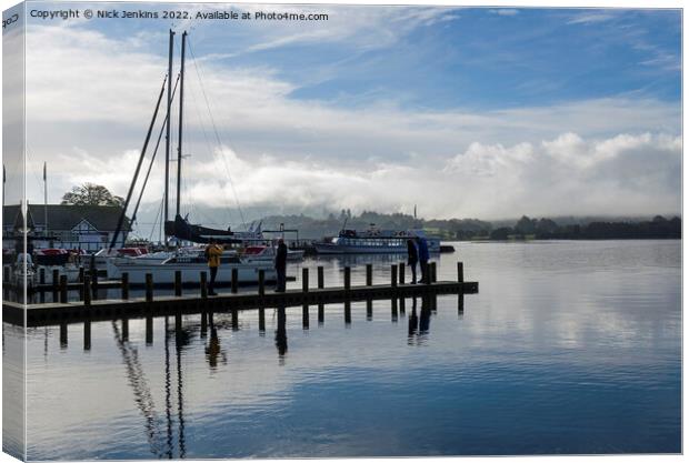 Quays at Waterhead Ambleside Early Morning Canvas Print by Nick Jenkins