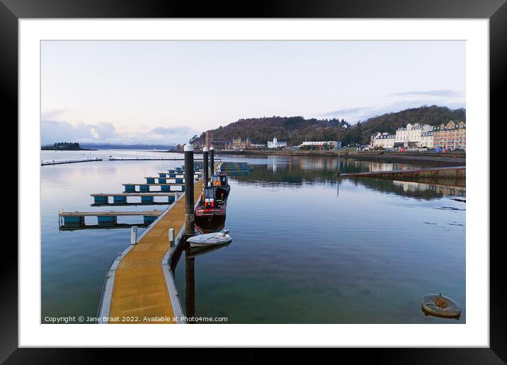 Oban Pier on a Winters Day Framed Mounted Print by Jane Braat