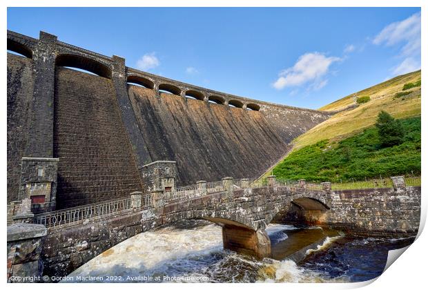 The Claerwen Dam, Elan Valley, Wales Print by Gordon Maclaren