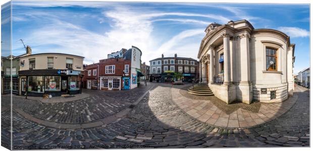 360 panorama captured on London Street in the city of Norwich Canvas Print by Chris Yaxley