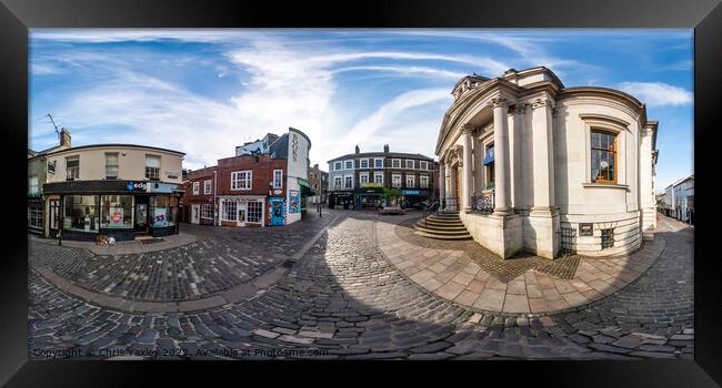 360 panorama captured on London Street in the city of Norwich Framed Print by Chris Yaxley