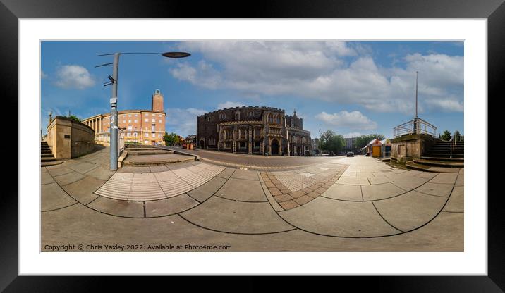 360 panorama captured in the Memorial Garden in the city of Norwich Framed Mounted Print by Chris Yaxley