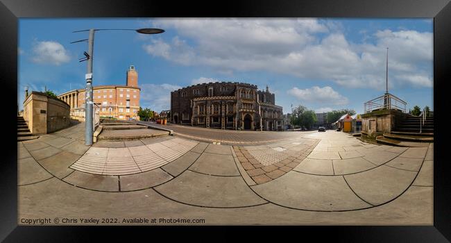 360 panorama captured in the Memorial Garden in the city of Norwich Framed Print by Chris Yaxley