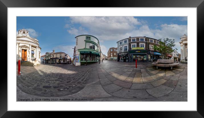 360 panorama captured on London Street in the city of Norwich Framed Mounted Print by Chris Yaxley