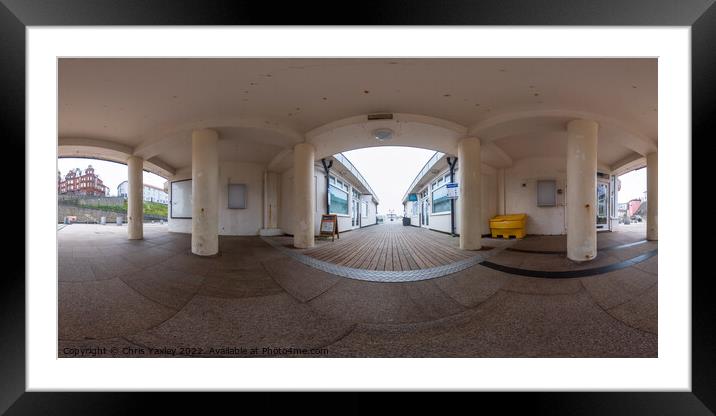 360 panorama captured at the entrance to Cromer pier Framed Mounted Print by Chris Yaxley
