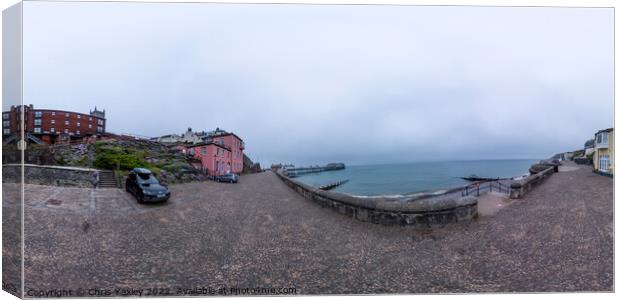 360 panorama of the promenade in the seaside town of Cromer Canvas Print by Chris Yaxley