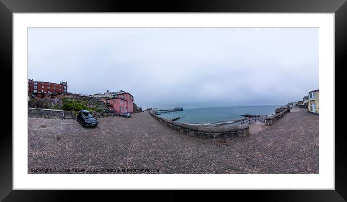 360 panorama of the promenade in the seaside town of Cromer Framed Mounted Print by Chris Yaxley