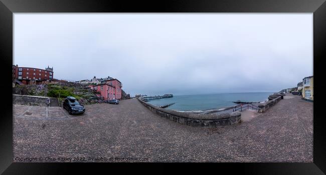 360 panorama of the promenade in the seaside town of Cromer Framed Print by Chris Yaxley