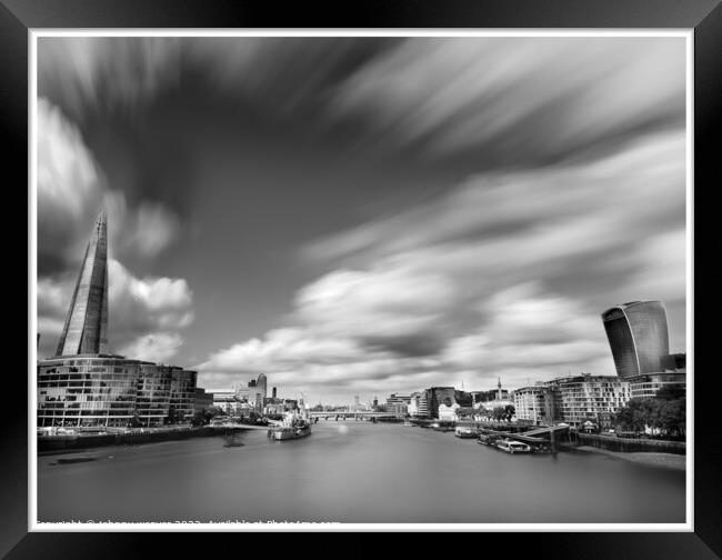 River Thames with The Shard  Framed Print by johnny weaver