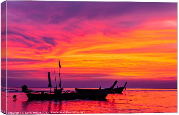 Nai Yang sunset, Phuket, Thailand Canvas Print by Kevin Hellon