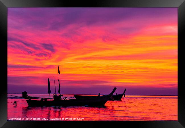 Nai Yang sunset, Phuket, Thailand Framed Print by Kevin Hellon
