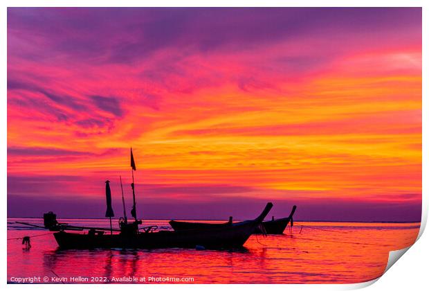 Nai Yang sunset, Phuket, Thailand Print by Kevin Hellon