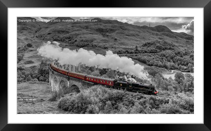 The Jacobite Steam Train, Glenfinnan, Scotland  Framed Mounted Print by Navin Mistry