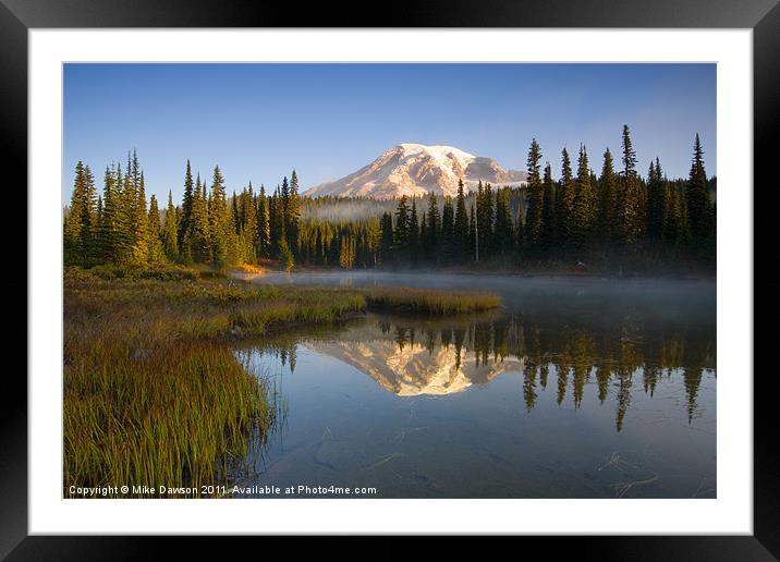 Morning Mist Framed Mounted Print by Mike Dawson