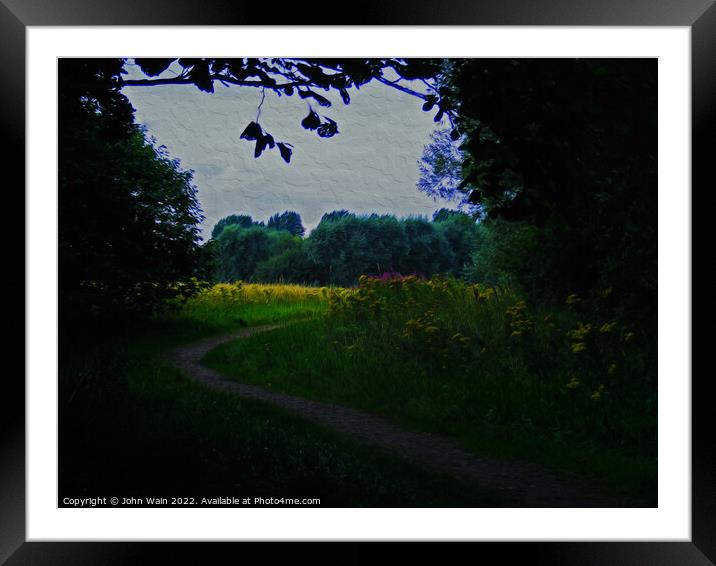 A walk in the country (Digital Art Painting) Framed Mounted Print by John Wain