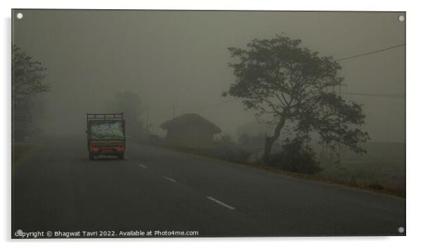 A Misty Morning... Acrylic by Bhagwat Tavri