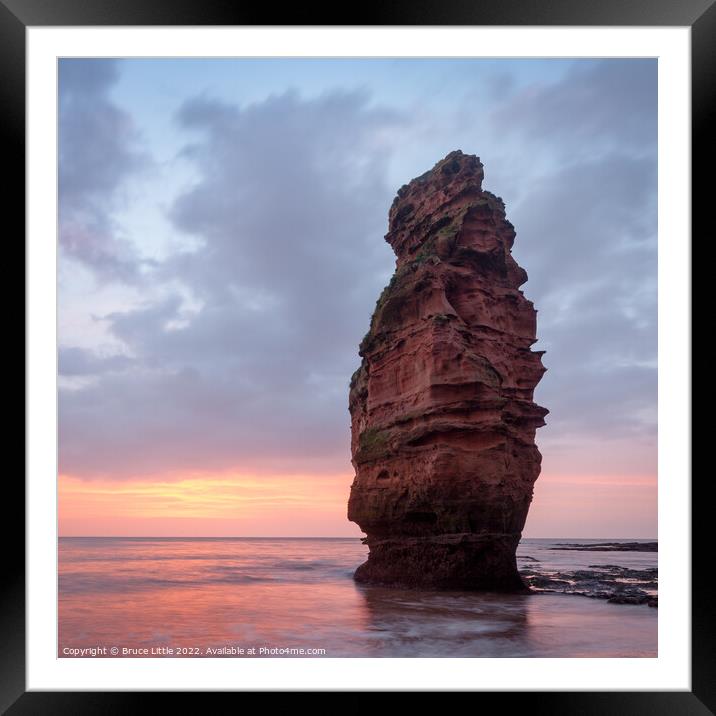 Sunrise at Ladram Bay Sea Stack Framed Mounted Print by Bruce Little