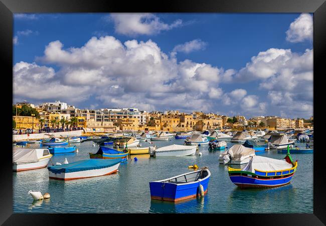 Port in Il-Qajjenza Birzebbuga Town in Malta Framed Print by Artur Bogacki