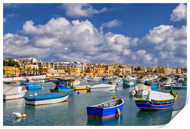 Port in Il-Qajjenza Birzebbuga Town in Malta Print by Artur Bogacki