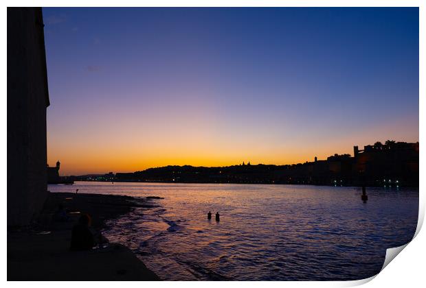 Grand Harbour at Twilight in Malta Print by Artur Bogacki