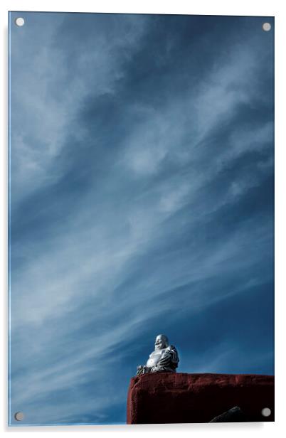 Silver Buddha Acrylic by Phil Crean
