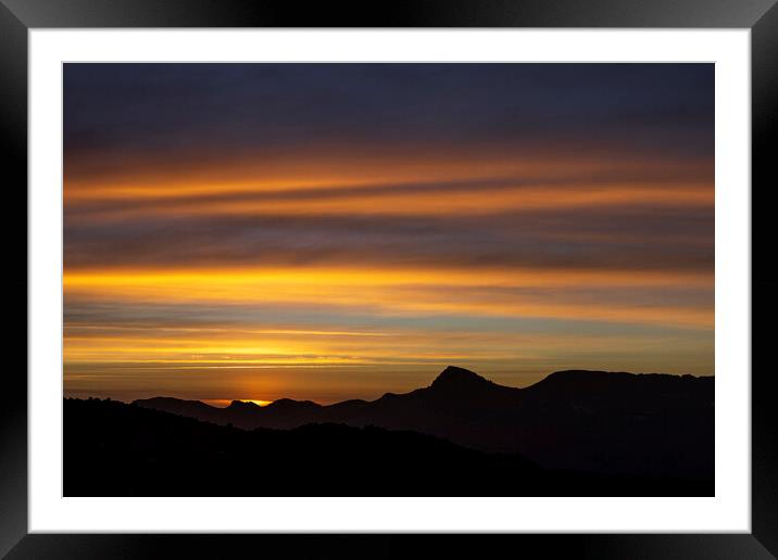 Dawn sky over Tenerife Framed Mounted Print by Phil Crean