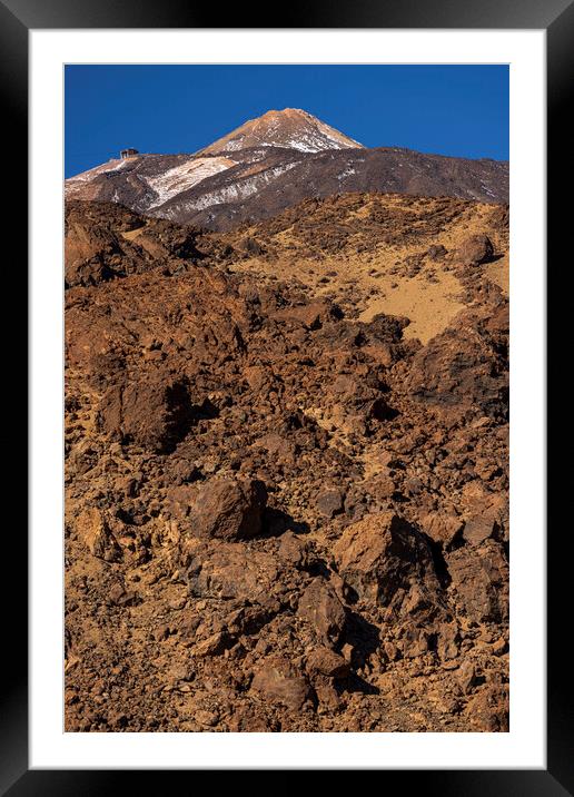Peak of Teide and solidified lava Tenerife Framed Mounted Print by Phil Crean