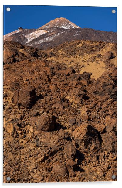 Peak of Teide and solidified lava Tenerife Acrylic by Phil Crean