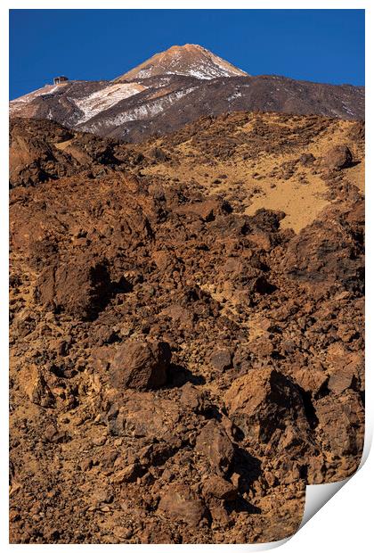 Peak of Teide and solidified lava Tenerife Print by Phil Crean