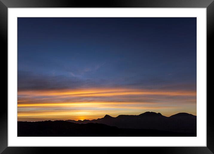 Dawn sky over Tenerife Framed Mounted Print by Phil Crean