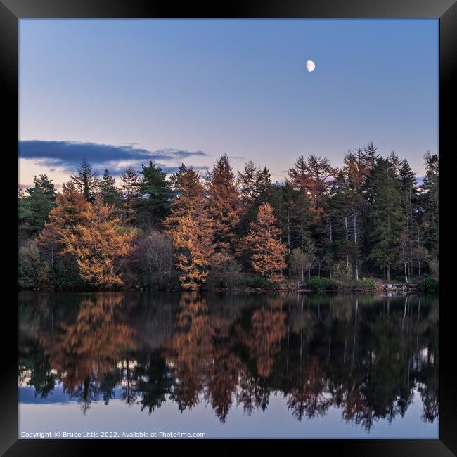 Enchanting Moonrise over Still Waters Framed Print by Bruce Little