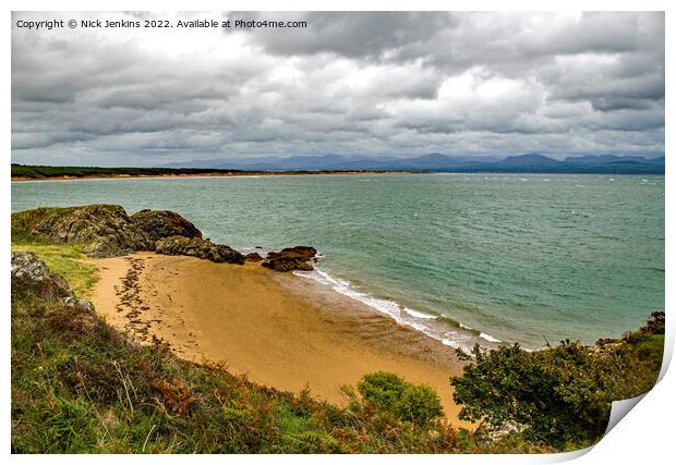 Beach on Llanddwyn Island Anglesey  Print by Nick Jenkins