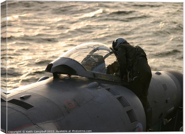 Sea Harrier Pilot Canvas Print by Keith Campbell
