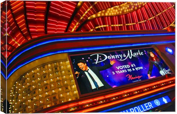 Donny and Marie Osmond Light Up The Strip! Canvas Print by Andy Evans Photos