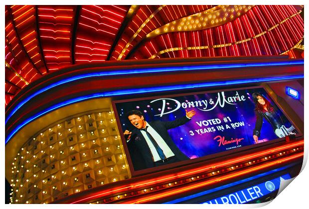 Donny and Marie Osmond Light Up The Strip! Print by Andy Evans Photos