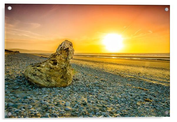 Kinmel bay Sunset North Wales  Acrylic by Darren Wilkes