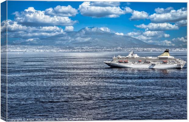 Serene Naples Bay with Iconic Mount Vesuvius Canvas Print by Roger Mechan