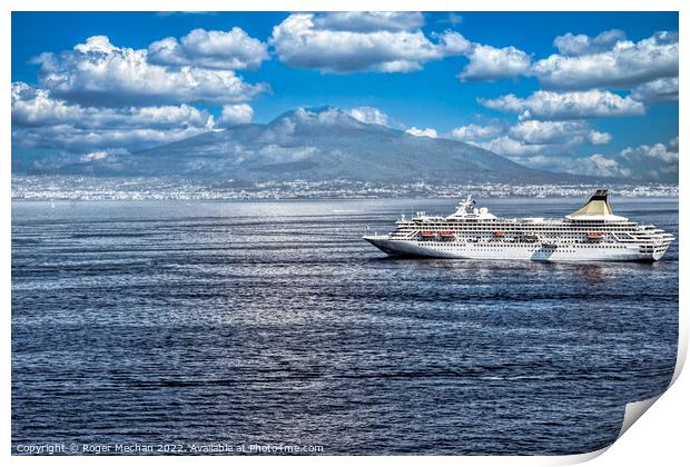 Serene Naples Bay with Iconic Mount Vesuvius Print by Roger Mechan