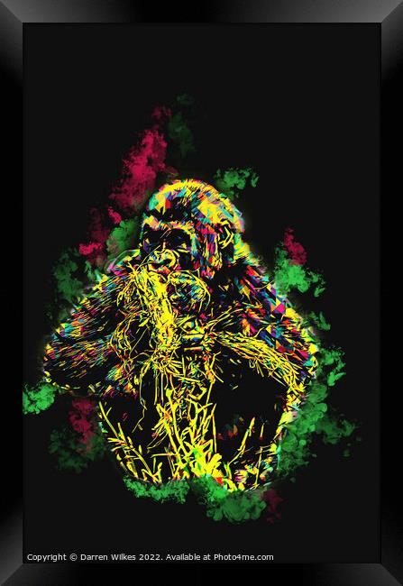 Gorilla Art Framed Print by Darren Wilkes