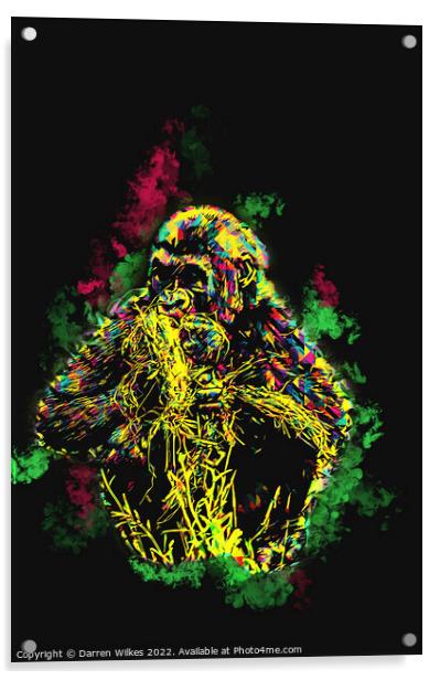 Gorilla Art Acrylic by Darren Wilkes