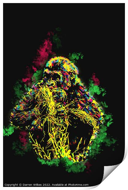 Gorilla Art Print by Darren Wilkes