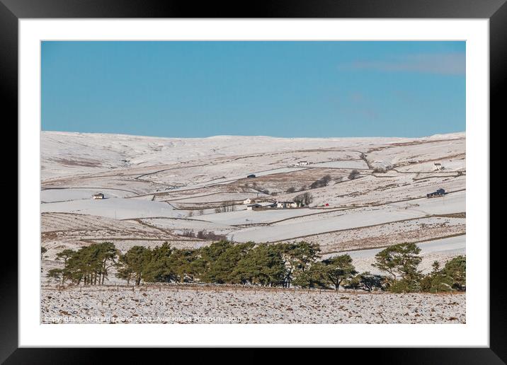 Towards Lingy Hill, Harwood in Snow Framed Mounted Print by Richard Laidler