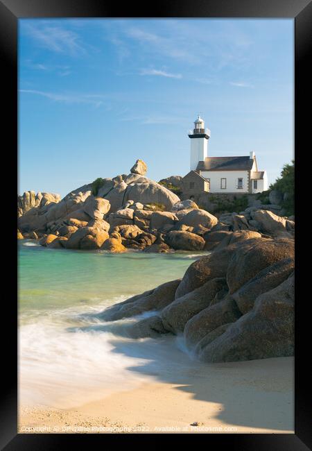 The Lighthouse At Pontusval Framed Print by DiFigiano Photography