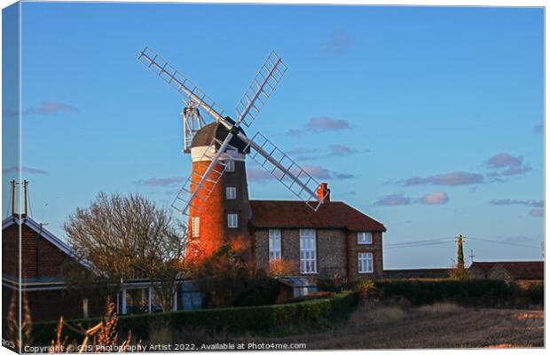 Weybourne Windmill Norfolk Coast Canvas Print by GJS Photography Artist