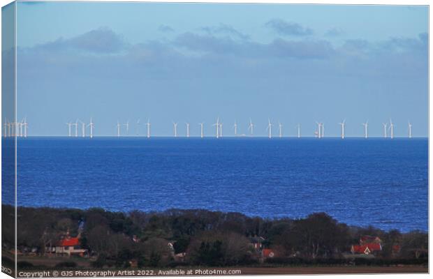 Wind Turbines Weybourne Canvas Print by GJS Photography Artist