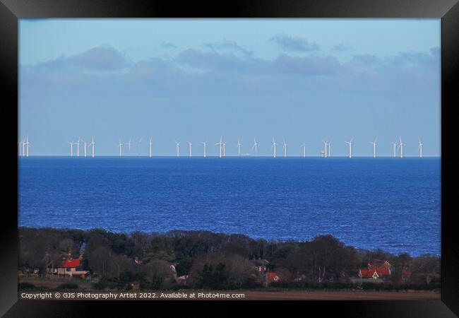 Wind Turbines Weybourne Framed Print by GJS Photography Artist